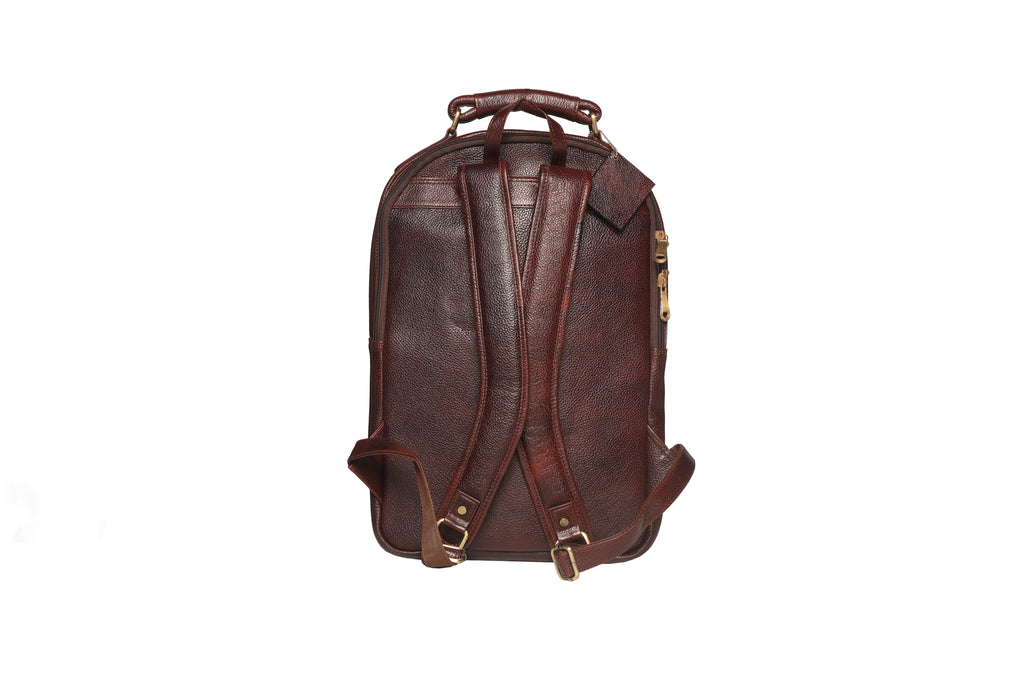 TLS LuxeCroco Brown Leather Backpack