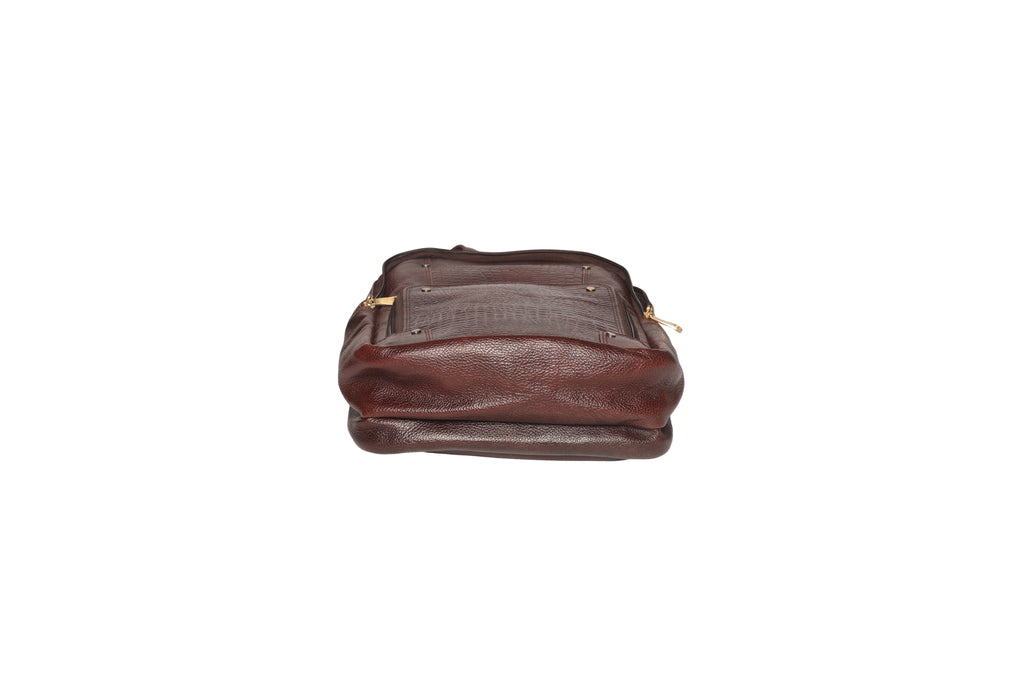 TLS LuxeCroco Brown Leather Backpack