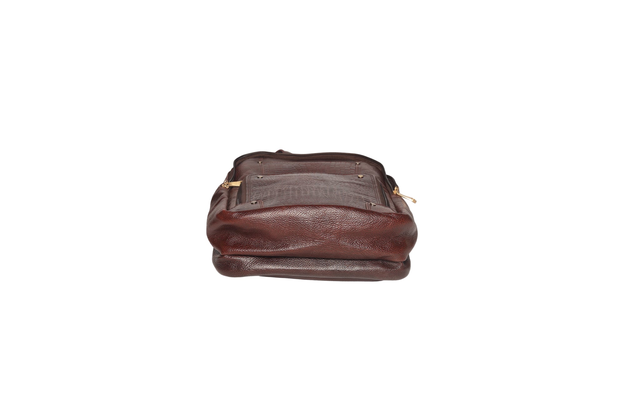 TLS LuxeCroco Brown Leather Backpack