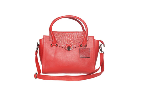 TLS Royal Red Leather Luxe Handbag for Women