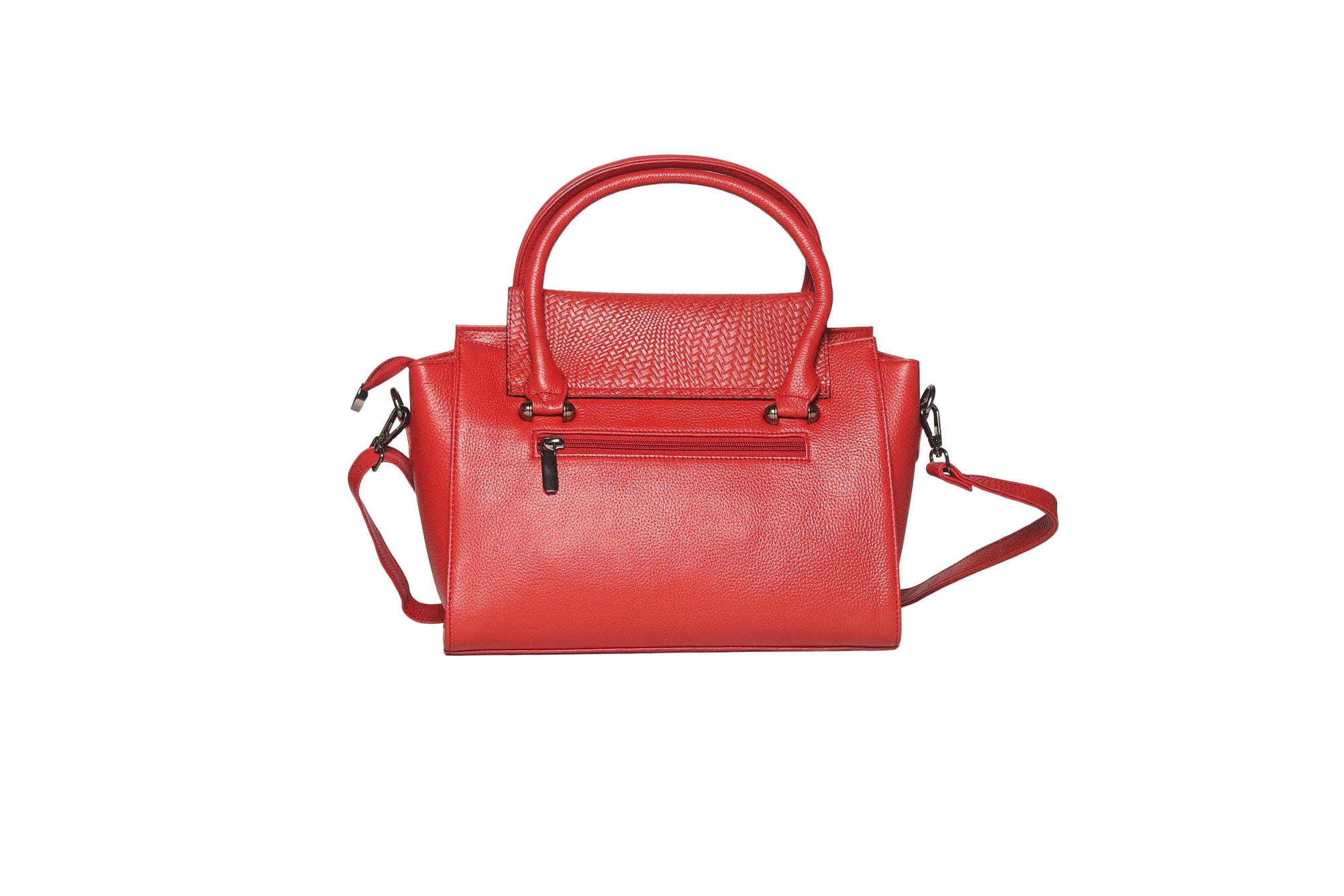 TLS Royal Red Leather Luxe Handbag for Women