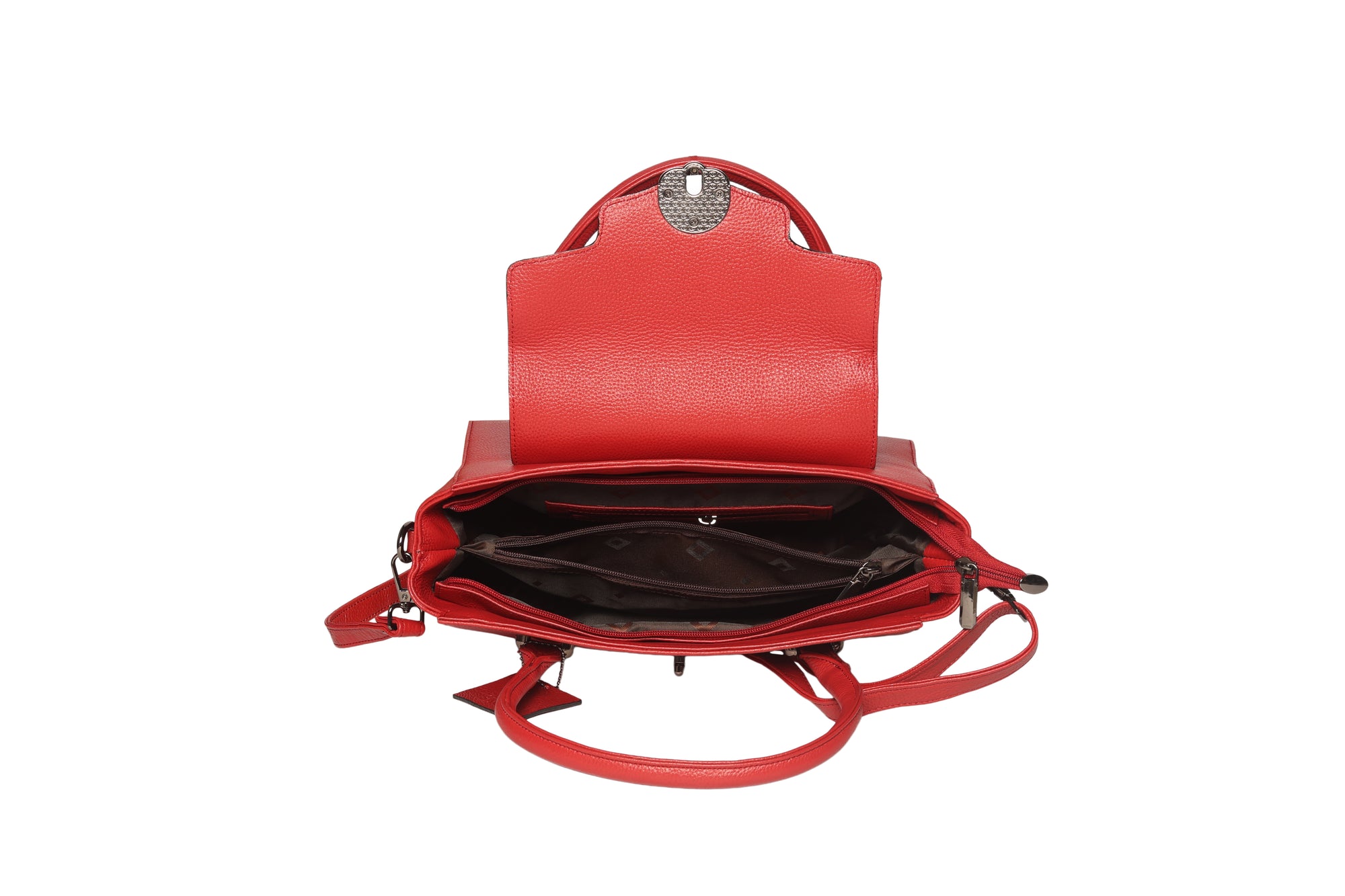 TLS Royal Red Leather Luxe Handbag for Women
