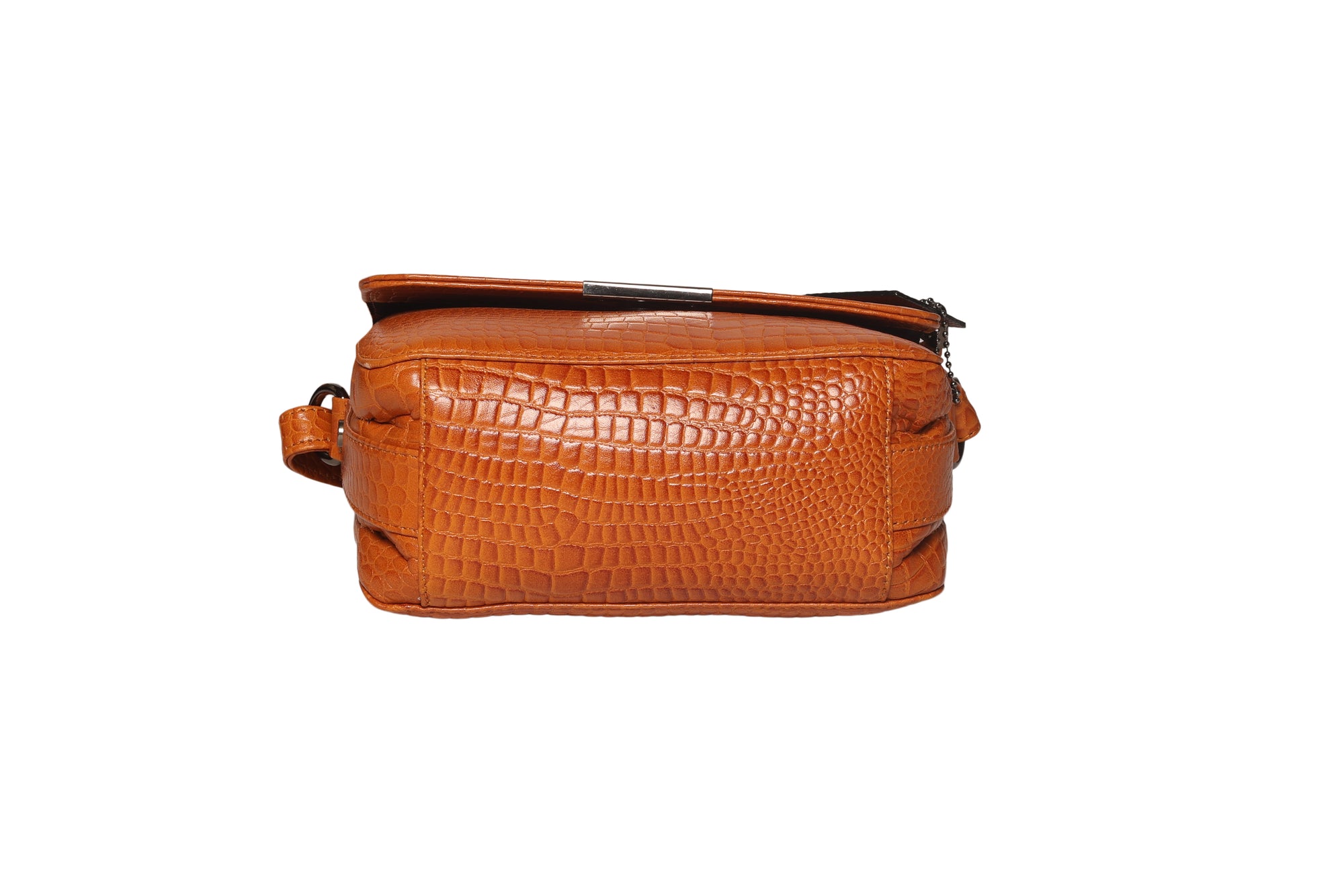 TLS Croco Tan Leather Sling Bag