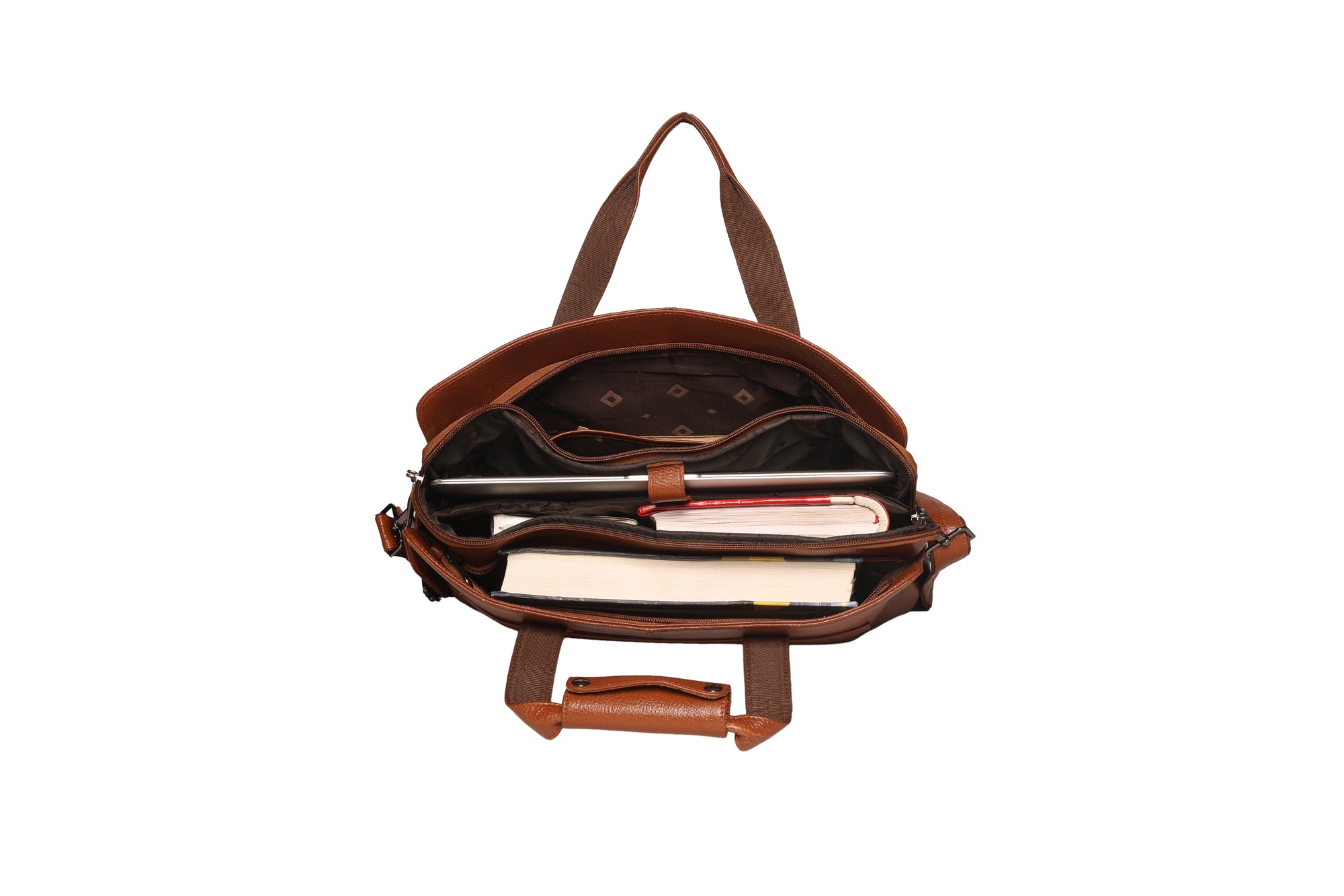 TLS UrbanEdge Tan Leather Laptop Bag